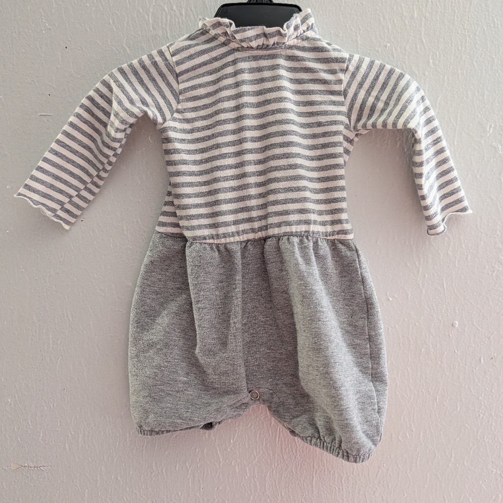 Striped Gray Baby Romper